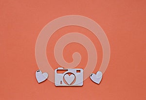 Greeting card for photographer, orange background