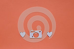 Greeting card for photographer, orange background