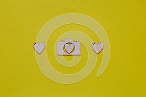 Greeting card for photographer, yellow background