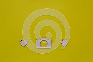 Greeting card for photographer, yellow background