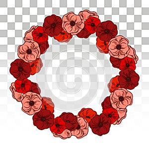Greeting card Poppies flowers. Can be used as invitation card for wedding, birthday and other holiday and summer background.
