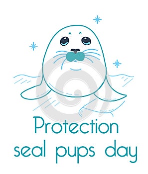 Greeting card Protection seal pups