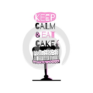 Greeting card with quote about cakes.