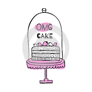 Greeting card with quote about cakes.