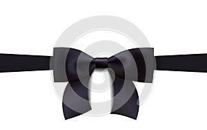 Greeting card with realistic black bow