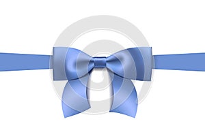 Greeting card with realistic blue bow