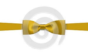 Greeting card with realistic golden bow