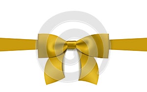 Greeting card with realistic golden bow