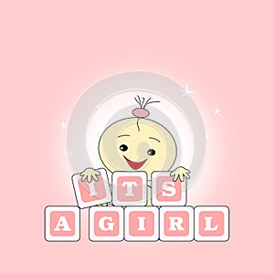 Greeting card - It`s a girl