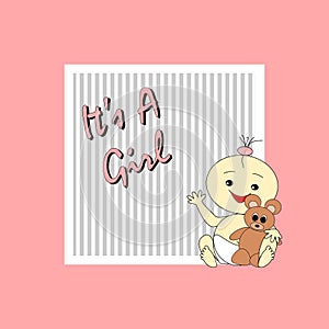 Greeting card - It`s a girl