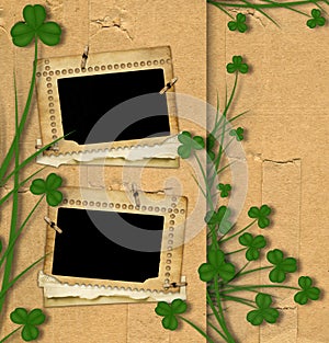 Greeting Card St. Patrick on old paper