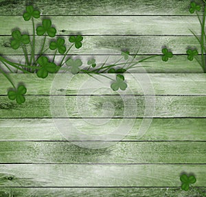 Greeting Card St. Patrick on old wooden background