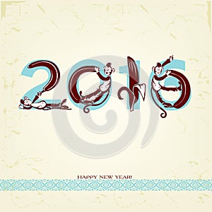 Greeting card with a symbol of the year.