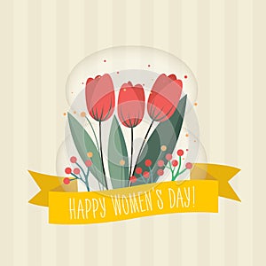 Greeting card to International Women`s Day. Floral background design. Can be used as invitation card