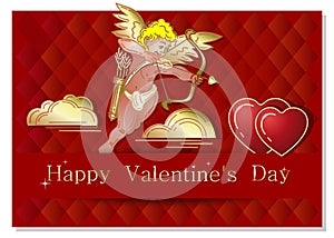 Greeting card for Valentines Day with Cupid