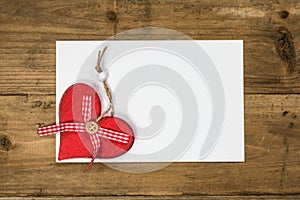 Greeting Card for Valentines day with Red Hearts