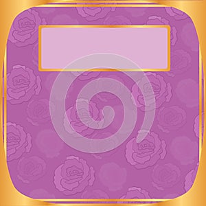 Greeting card vector decor layout with pattern roses in