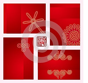 Greeting cards with Chinese traditional knot