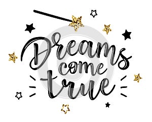 Greeting cards with `Dreams come true` inscription