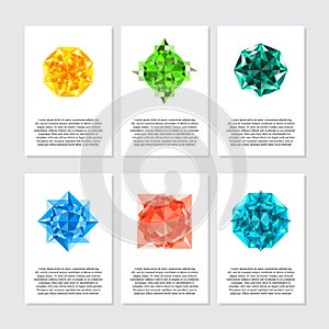 Greeting cards with white diamonds Gems backgrounds