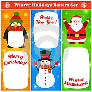 Greeting Christmas and New Year baners set