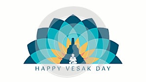 A Greeting Design About Happy Vesak Day or Buddha Purnima . Vesak is a holiday traditionally observed by Buddhists
