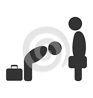 Greeting etiquette business situation icon isolated on white