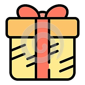 Greeting gift box icon vector flat