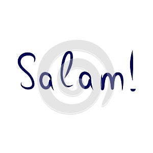 The greeting inscription `Salam` in translation from Azeri means `Hello