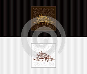 Greeting Postcard Flyer Merry Christmas Lettering Text Calligra