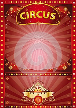 Greeting xmas circus poster