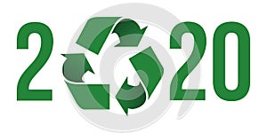 Greetings 2020 on the concept of environmental protection and waste recycling.