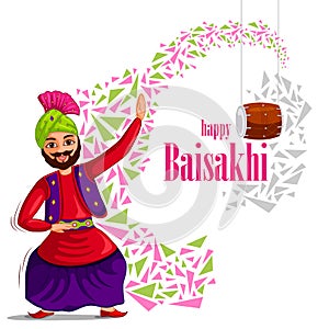 Greetings background for Punjabi New Year festival Vaisakhi celebrated in Punjab India