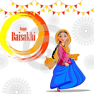 Greetings background for Punjabi New Year festival Vaisakhi celebrated in Punjab India