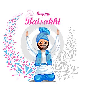 Greetings background for Punjabi New Year festival Vaisakhi celebrated in Punjab India
