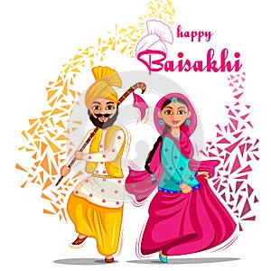 Greetings background for Punjabi New Year festival Vaisakhi celebrated in Punjab India