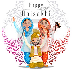 Greetings background for Punjabi New Year festival Vaisakhi celebrated in Punjab India