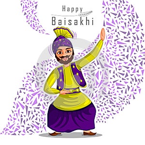 Greetings background for Punjabi New Year festival Vaisakhi celebrated in Punjab India