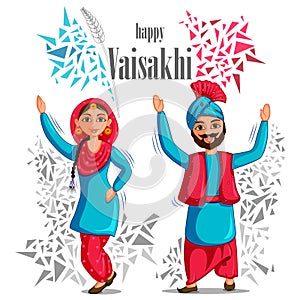 Greetings background for Punjabi New Year festival Vaisakhi celebrated in Punjab India