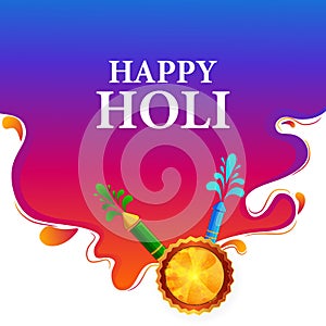 Greetings and banner template background for Festival of Colors, Happy Holi celebrated in India