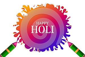 Greetings and banner template background for Festival of Colors, Happy Holi celebrated in India