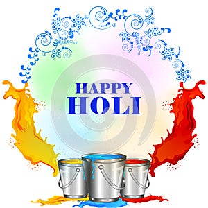 Greetings and banner template background for Festival of Colors, Happy Holi celebrated in India