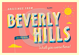 Greetings from Beverly Hills, California, USA - Touristic Postcard.