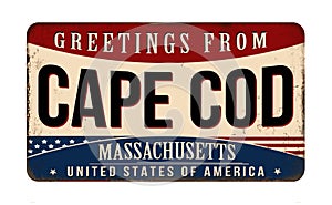 Greetings from Cape Cod vintage rusty metal sign