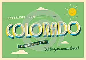 Greetings from Colorado, USA - Touristic Postcard.