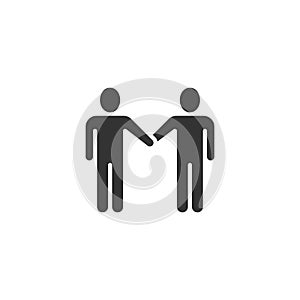Greetings gesture icon in flat style. People handshake vector illustration on white isolated background. Hand shake business