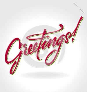 Greetings hand lettering (vector)