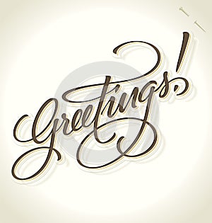 Greetings hand lettering (vector)