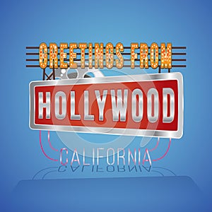 greetings from hollywood. Vector illustration decorative design