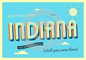 Greetings from Indiana, USA - Touristic Postcard.